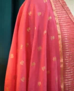 Festive Striped Kurta Set with Dupatta (Green & Pink) - Image 3