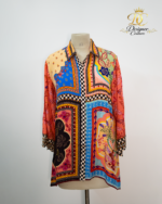 Onyx Black High-Low Embroidered Shirt