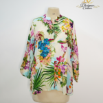 Ivory Zen Embroidered High-Low Shirt