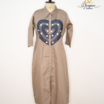 Large Heart Appliqué Snap-Front Midi Shirtdress