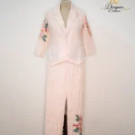 Peach Floral Embroidered Blazer Co-Ord Set