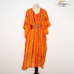 Saffron Shibori Kaftan Dress