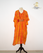 Saffron Shibori Kaftan Dress