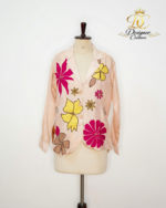 The Blossom Silk Pajama Set in Blush Peach - Image 4