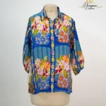 Vibrant Floral Patchwork Designer Shirt Top