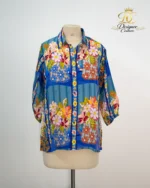 Vibrant Floral Patchwork Designer Shirt Top