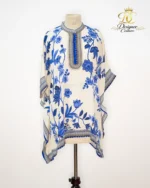 Royal Blue Floral Designer Kaftan Top