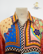 Onyx Black High-Low Embroidered Shirt - Image 4