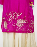 Tangerine Textured Floral Appliqué Midi Dress - Image 4