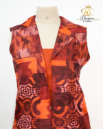 Rust Silk 3-Piece Co-ord with Sleeveless Blazer - Image 3
