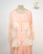 Peach Silk Organza Floral 3-Piece Set - Image 2