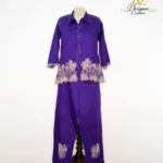 Royal Purple Floral Embroidered Co-Ord Set