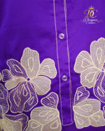 Royal Purple Floral Embroidered Co-Ord Set - Image 6