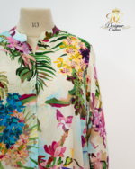 Ivory Zen Embroidered High-Low Shirt - Image 3
