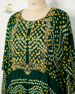 Traditional Bandhani Print Layered Organza Midi Dress - Image 3