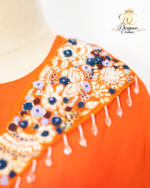 Textured Rose Appliqué Mixed-Media Midi Dress - Image 3