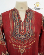 Ruby Regal Embroidered Suit Set with Dupatta - Image 3