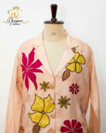 The Blossom Silk Pajama Set in Blush Peach - Image 2