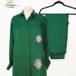 Emerald Silk Embroidered Tunic Set