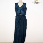Azure Bloom Cut-Work Jacket & Dhoti Skirt