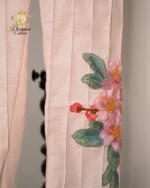 Peach Floral Embroidered Blazer Co-Ord Set - Image 2