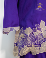 Royal Purple Floral Embroidered Co-Ord Set - Image 5