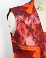 Rust Silk 3-Piece Co-ord with Sleeveless Blazer - Image 2