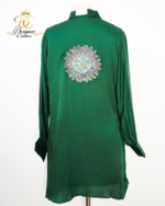 Emerald Silk Embroidered Tunic Set - Image 4