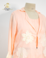 Peach Silk Organza Floral 3-Piece Set - Image 3