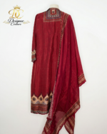 Ruby Regal Embroidered Suit Set with Dupatta - Image 2