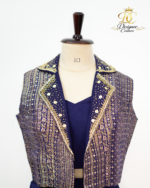 The Royal Indigo Brocade Co-ord Set - Image 2