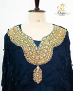 Midnight Blue Embellished Kaftan Couture Dress - Image 2