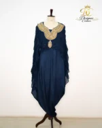 Midnight Blue Embellished Kaftan Couture Dress