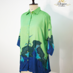 Serene Crane Two-Piece Silk Ensemble