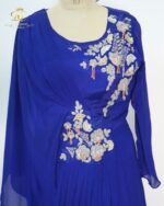 Cobalt Majesty Draped Fusion Gown - Image 2