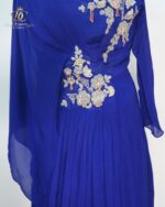 Cobalt Majesty Draped Fusion Gown - Image 3