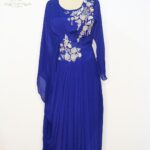 Cobalt Majesty Draped Fusion Gown