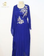 Cobalt Majesty Draped Fusion Gown