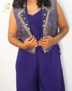 Indigo Bloom 3-Piece Fusion Indo-Western Set - Image 2