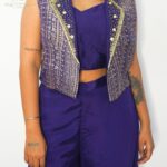 Indigo Bloom 3-Piece Fusion Indo-Western Set