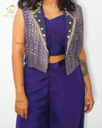 Indigo Bloom 3-Piece Fusion Indo-Western Set