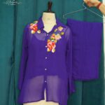 The Royal Purple Sequin-Appliqué Couture Set