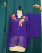 The Royal Purple Sequin-Appliqué Couture Set