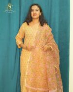 The Saffron Bloom Chanderi Set