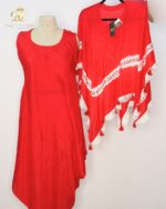 The Crimson Shibori Kaftan Set - Image 2
