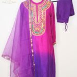 Fuchsia & Violet Ombré Silk Festive Kurta Set