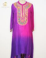 Fuchsia & Violet Ombré Silk Festive Kurta Set - Image 5