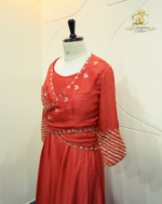 Crimson Elegance Angrakha-Style Maxi Dress - Image 2