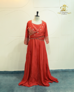 Crimson Elegance Angrakha-Style Maxi Dress - Image 4