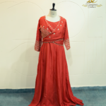 Crimson Elegance Angrakha-Style Maxi Dress
